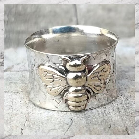 Boho Bumble Bee Band Ring #1135 - Picture 9 of 10